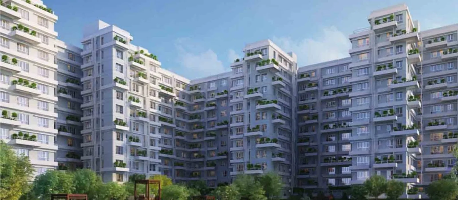 Prestige Bagalur apartment towers with garden view